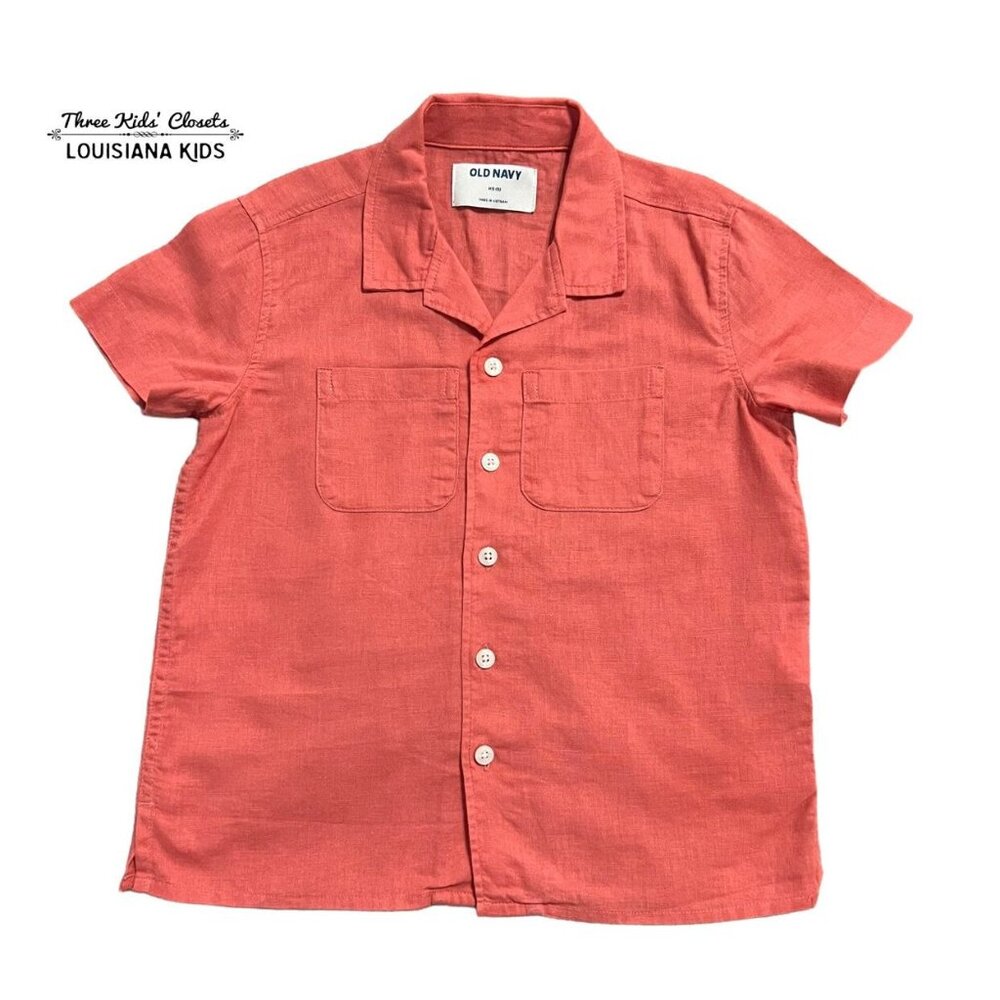 Old Navy XS (5) Salmon Linen Button Up Shirt